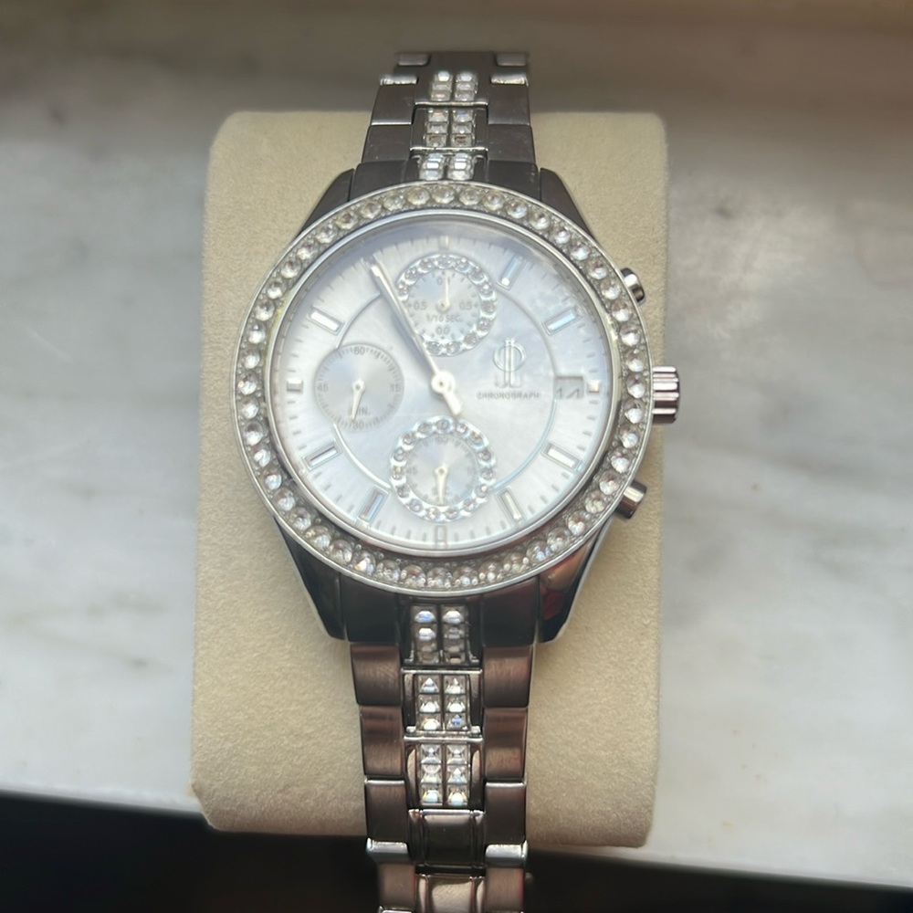 Jennifer Lopez Stainless Steel CZ Crystal Watch NWT